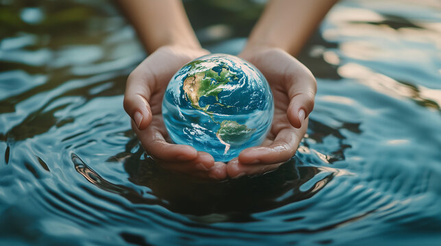 Czysta woda trzymana w dłoniach z okazji Dnia Wody staje się potężnym symbolem jedności i ochrony zasob&oacute;w naturalnych.