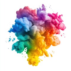 Fototapeta premium Rainbow splash abstract cloud explosion.