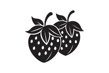 Strawberries silhouette vector illustration, Strawberries silhouette vector bundle.