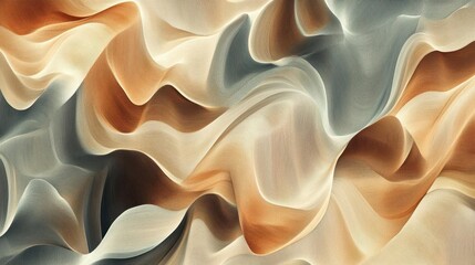 Obraz premium mesmerizing pattern of organic lines in muted earth tones flowing and intertwining to create a soothing abstract wallpaper design