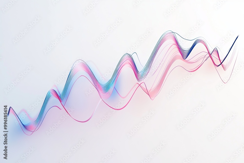 Poster graphical chart showing upward cash flow trend on solid white background, single object