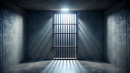 Dark prison cell with minimal light coming through a small barred window , prison, cell, dark, night, bars, confinement