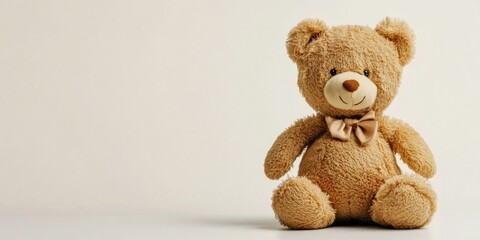 Obraz premium This cute teddy bear is a perfect symbol of childhood joy and comfort. Its soft texture and playful design make it an ideal gift for children. Capture the essence of love and friendship. AI