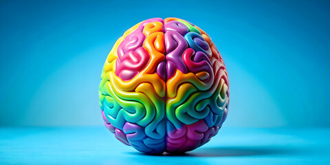 Colorful Easter egg with a vibrant brain design, Easter, egg, spring, colorful, decoration, brain, design, holiday, festive