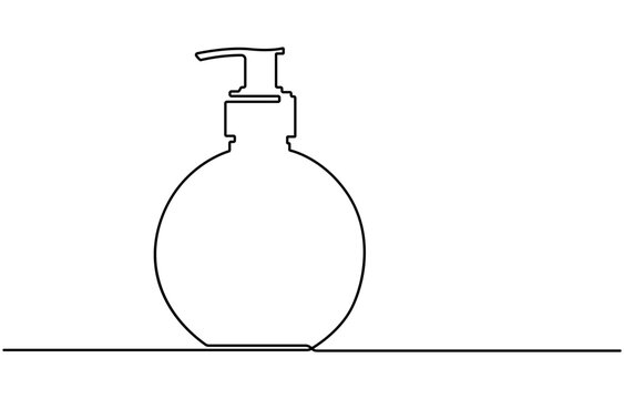 recommend clip art: Shampoo bottle continuous one line drawing vector illustration, Continuous one line drawing of cosmetic bottle with pump. One line drawing illustration of pump bottle