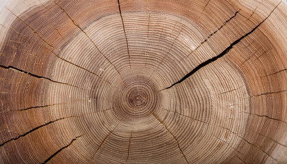 Fototapeta premium Tree trunk cross-section showing intricate grain and growth rings