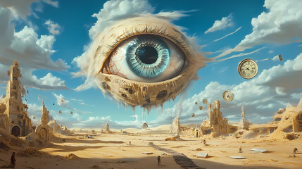 Generative AI, Floating Eye and Melting Clocks in the Desert