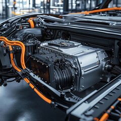 Fototapeta premium Electric motor in smart electric car