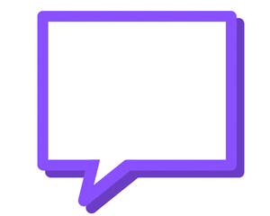 Naklejka premium Purple speech bubble icon, 3d purple speech bubble, speech bubble, purple speech bubble, speech bubble isolated on white, bubble text on white, bubble text, for your text, bubble text sign, icon