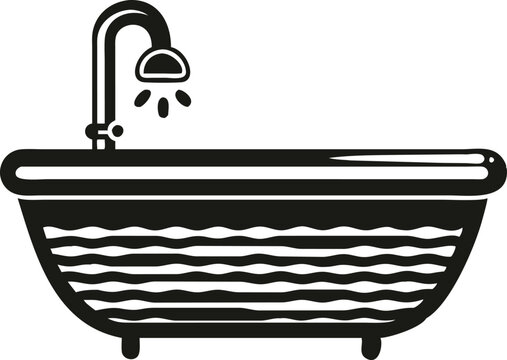 recommend clip art: Bathtub vector silhouette