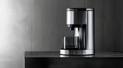 Juice Extractor On Smooth Stainless Steel Surface For Juicing