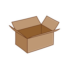 Smple cardboard box icons, box vector icons in lineal color style