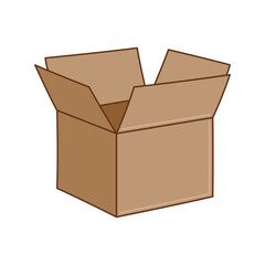 Smple cardboard box icons, box vector icons in lineal color style