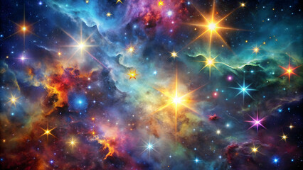 A mesmerizing image of colorful stars and nebula in the vast universe, astronomy, galaxy, space, cosmos, celestial