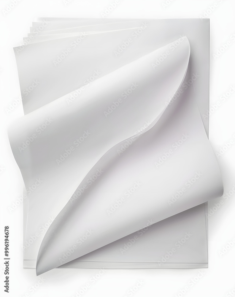 Poster two paper sheets isolated on white with clipping path