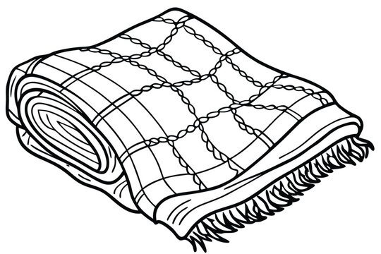 recommend clip art: Blanket vector silhouette line art style