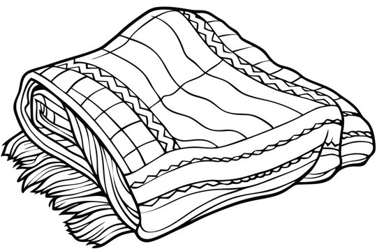 recommend clip art: Blanket vector silhouette line art style