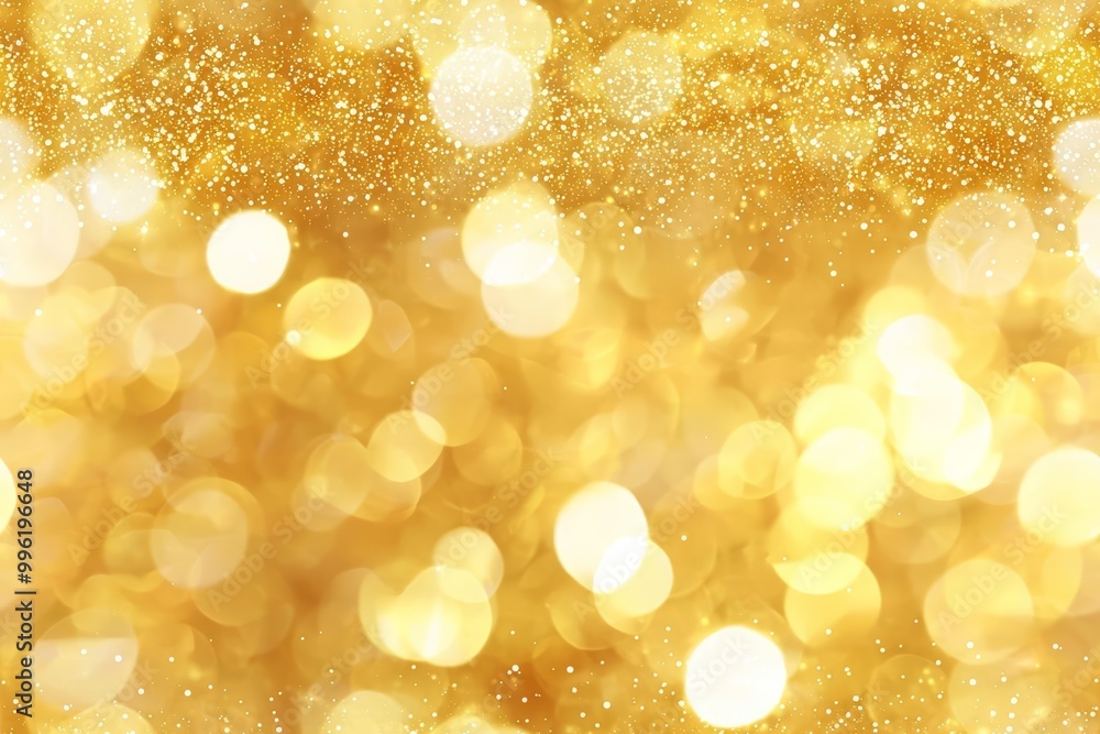 Poster seamless golden sparkle glitters with bokeh effect and selectieve focus