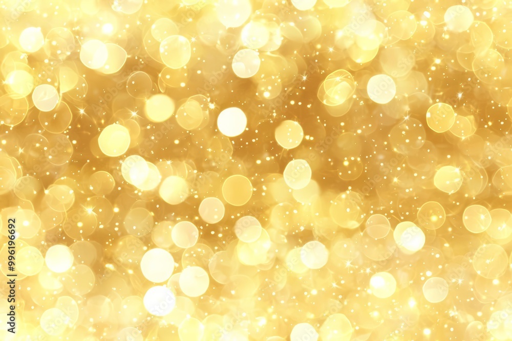 Poster seamless golden sparkle glitters with bokeh effect and selectieve focus