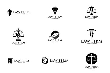 Set of law logo. Law firm Logo collections Premium Vector