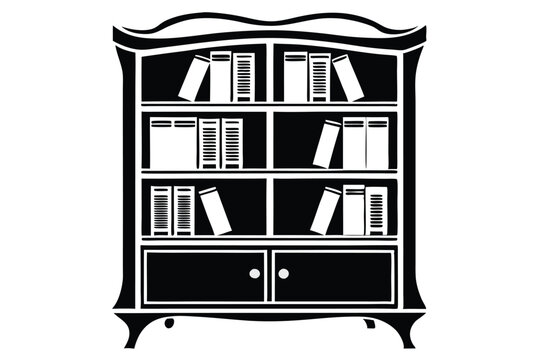 recommend clip art: Book shelf vector silhouette
