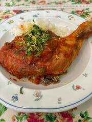 delicious chicken leg with rice