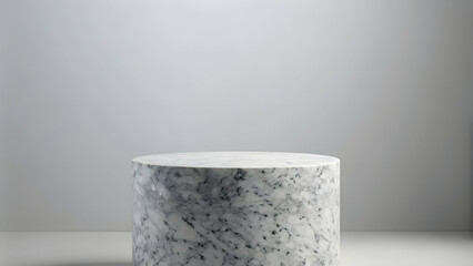 White granite stone piedestal for luxury product display, branding, and marketing background concept