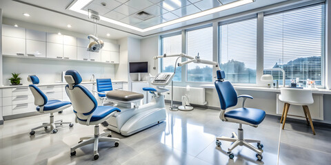 Interior of a modern dentist office with brand new dentist chairs , dentist, office, modern, interior, chairs, dental