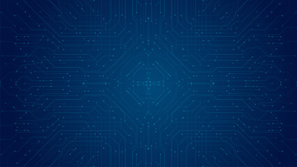 Fototapeta premium Modern technology circuit board or Artificial intelligence AI. Computer machine learning vector editable