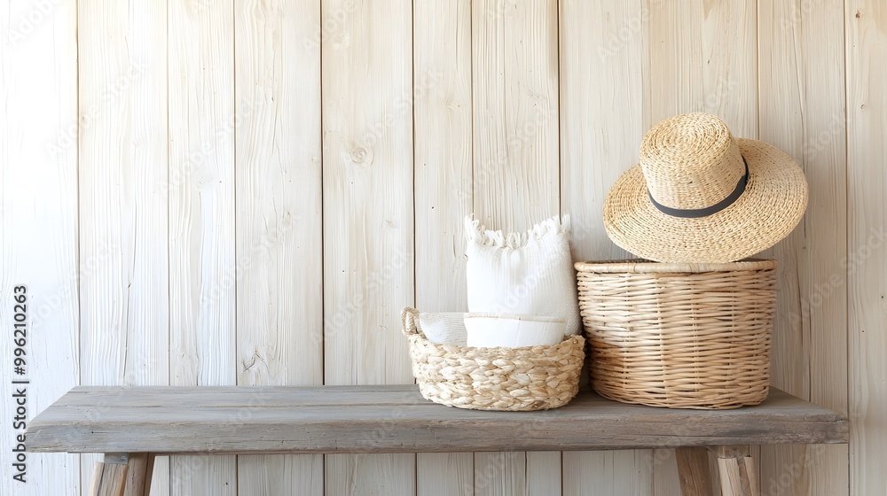 Poster farmhouse style entryway with rustic charm - organized storage solutions in warm wood tones for a fu