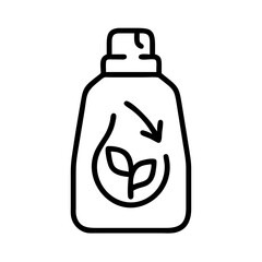 Obraz premium Eco-Friendly Laundry Detergent with Leaf Symbol on White Background