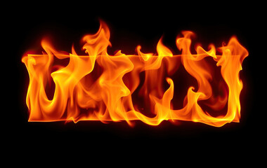 Fototapeta premium vivid orange flames against black background dynamic fire texture for design elements warm color palette intense blaze energy