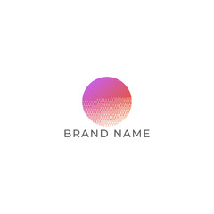 ILLUSTRATION CIRCLE GRADIENT PINK COLOR WITH BITMAP TEXTURE. TECH LOGO ICON TEMPLATE SIMPLE DESIGN ELEMENT VECTOR
