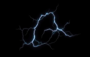 electric thunder blue lightning bolts against black background dynamic natural energy electricity
