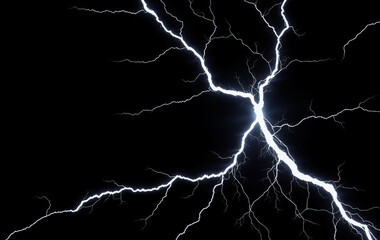 lightning bolts radiating from central point on black background energy power nature high voltage