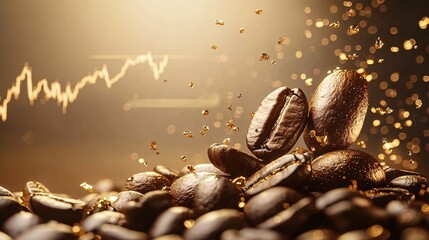 Naklejka premium Coffee Beans Representing Rising Value in the Coffee Market