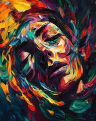 Abstract Portrayal of Mental Health Emotions and Colors