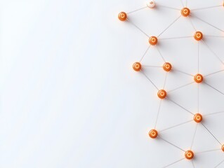 Minimalist digital network pattern with soft glowing nodes, clean lines on a white background, tech-inspired