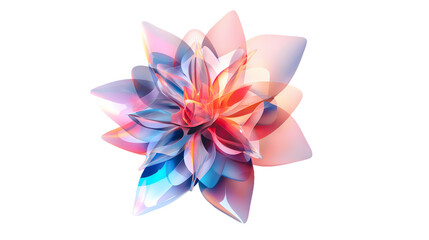 Fototapeta premium flower holographic, hologram, flower on transparent background