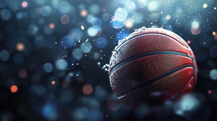 Dynamic Basketball with 3D Elements and Digital Background