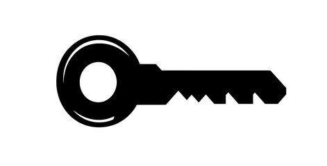 Modern key icon. Key black flat and line isolated on transparent background. Access keys concept for house, room, office, unlock, safety, secret, door.