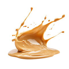 Splash peanut butter  isolated on transparent background Generative AI	