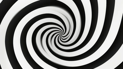 Hypnotic Spiral Pattern in Black and White