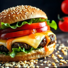 hamburger on a plate