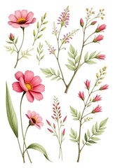 pattern with pink flowers