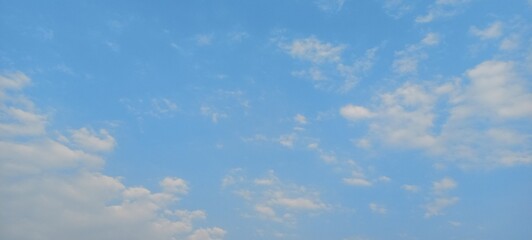 Beautiful blue sky and white clouds. Copy room. Concept for nature background.