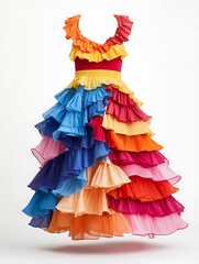 Fototapeta premium Colorful Ruffled Dress for Party or Stage Performance.