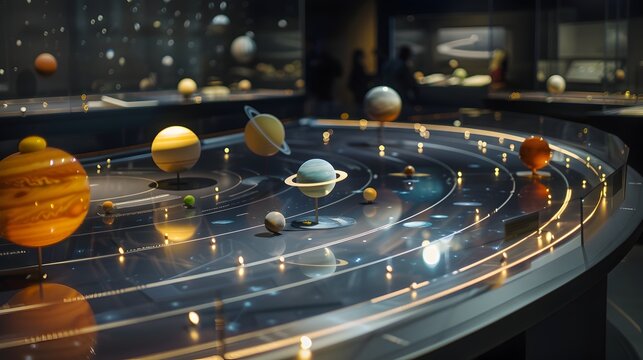 Interactive Solar System Exhibit with Scaled Planetary Models for Exploratory Learning