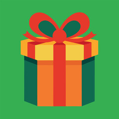 Christmas giftbox vector art illustration.
