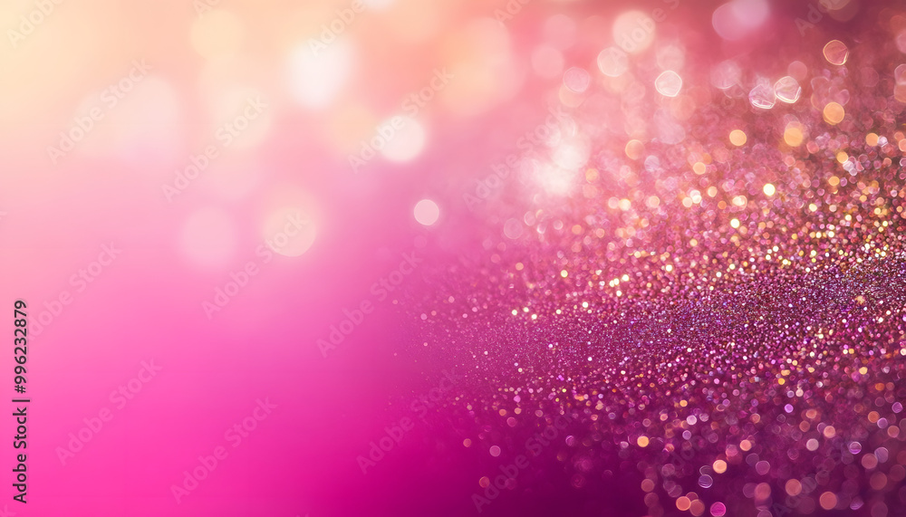 Poster a digital image with a pink gradient background and a sprinkling of glittery sparkle in the upper le